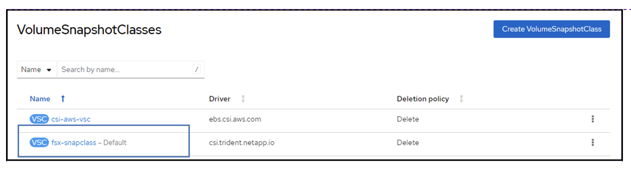 VolumeSnapshotClasses